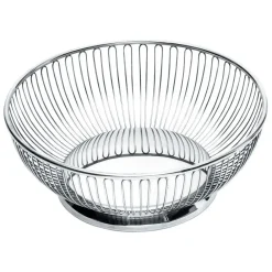 Alessi - Frugtskål Ø24 cm - Rund basket stål - Brødkurv - Frugtkurv