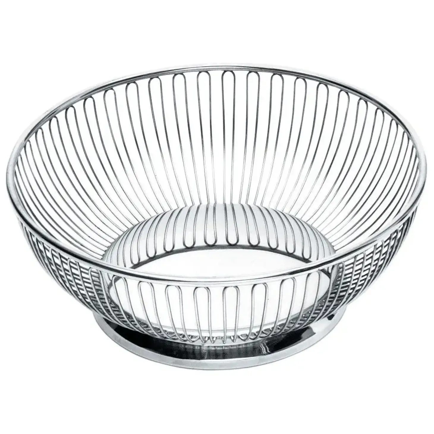 Alessi - Frugtskål Ø24 cm - Rund basket stål - Brødkurv - Frugtkurv