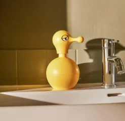 Alessi - Mr. Cold Sæbedispenser - Gul dispenser - Sjov figur