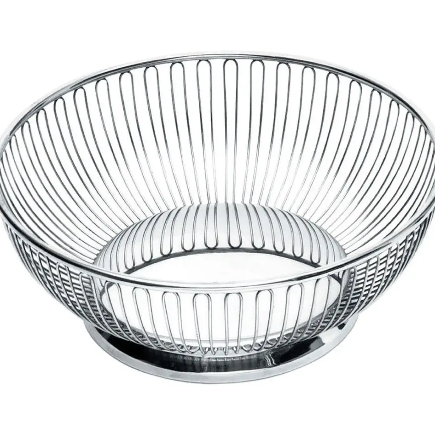 Alessi - rund basket i poleret stål - Frugtskål Ø15 cm