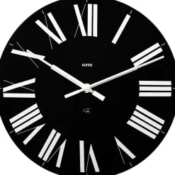 Alessi - vægur fra Alessi - Sort med hvide tal - Ø36 cm