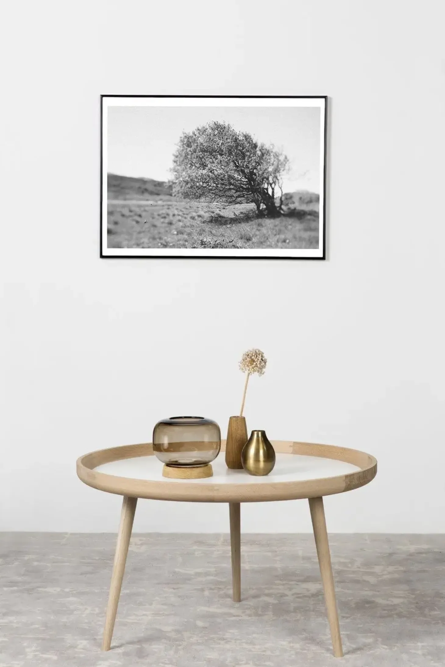 Applicata - Plakat - Windy tree - Sort/Hvid - 30x40 cm