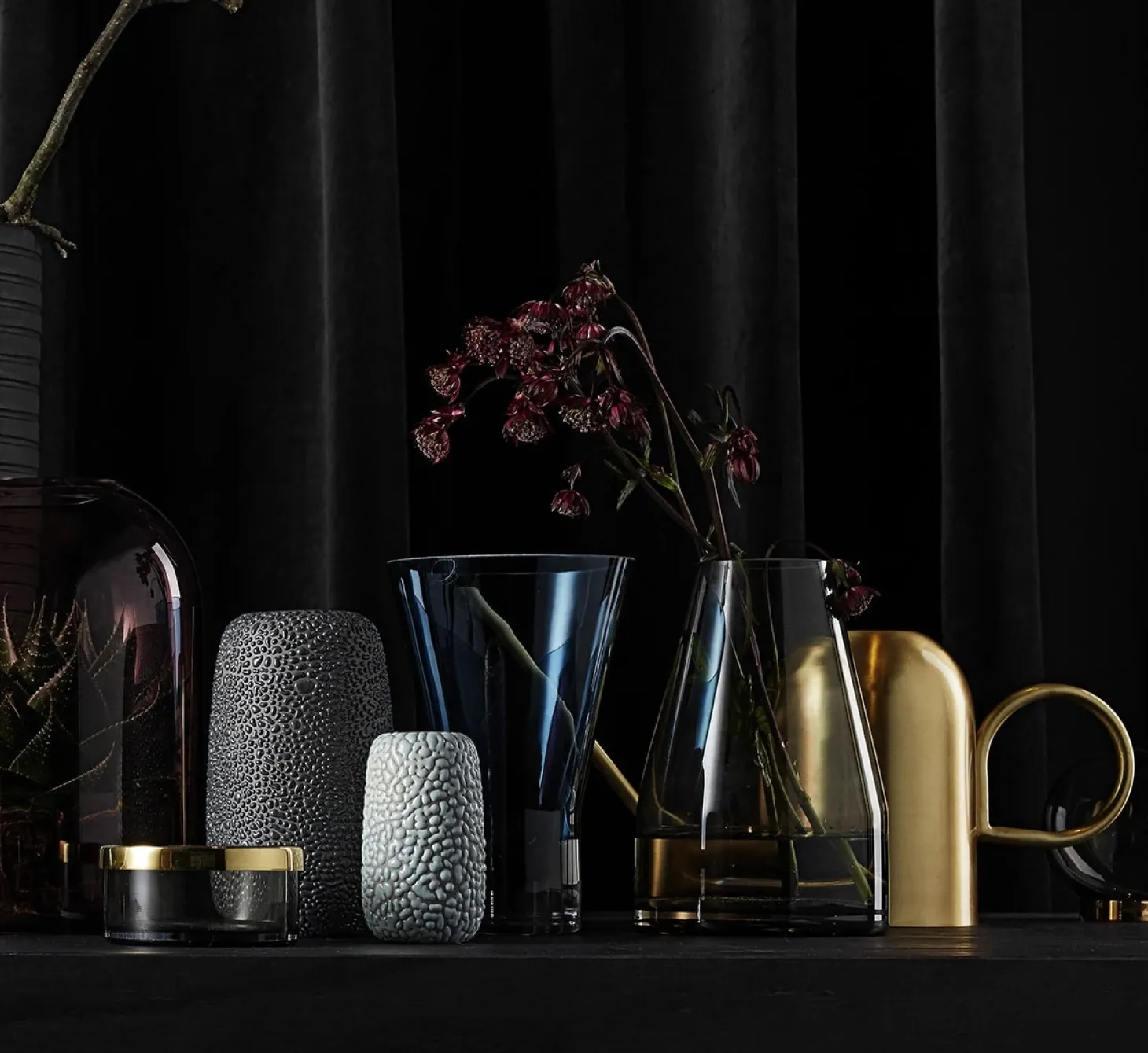 AYTM - Vase - Spatia - Sort glas