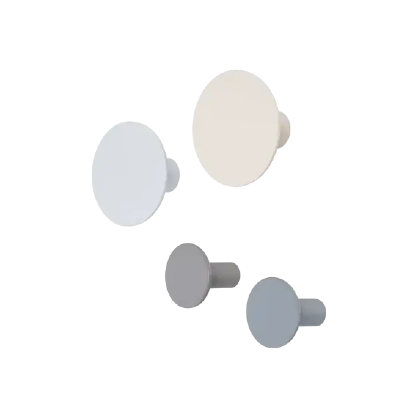 Blomus - Set of 4 Wall Hooks - PONTO - Warm Gray, Tradewinds, Micro Chip, Moonbeam