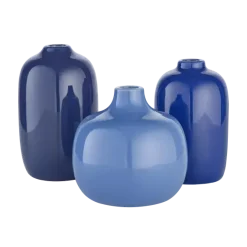 Blomus - Set 3 Vases - CEOLA-Parisian Blue, Mazarine Blue, Ocean Cavern