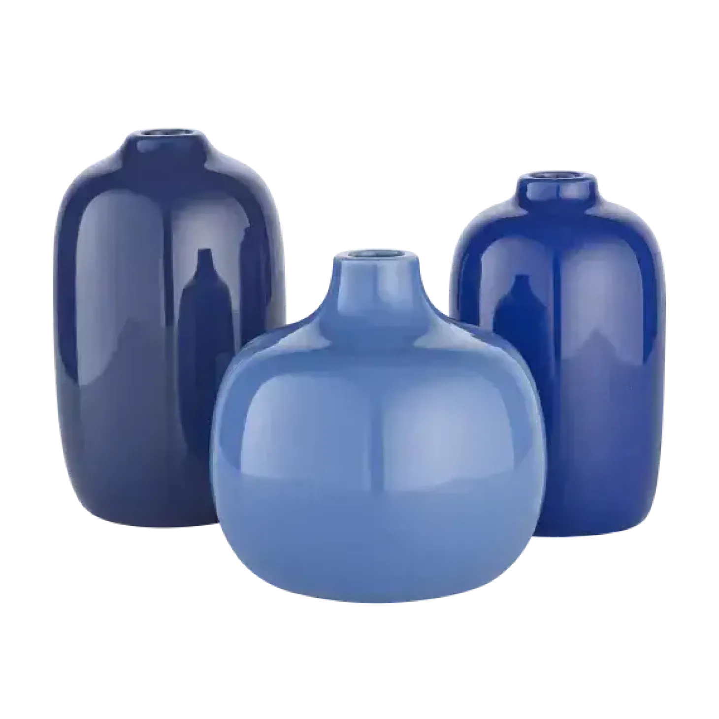 Blomus - Set 3 Vases - CEOLA-Parisian Blue, Mazarine Blue, Ocean Cavern