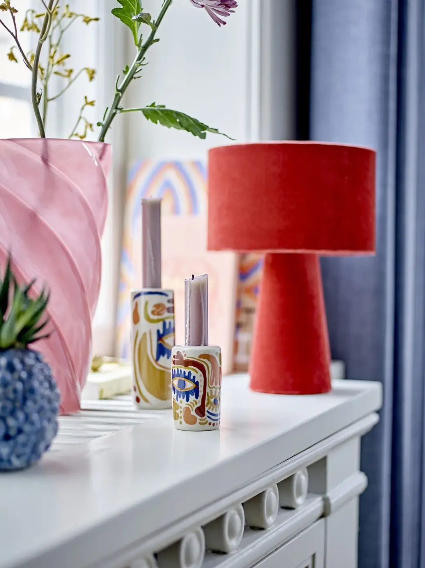 Bloomingville - Callo Vase, Rosa, Glas