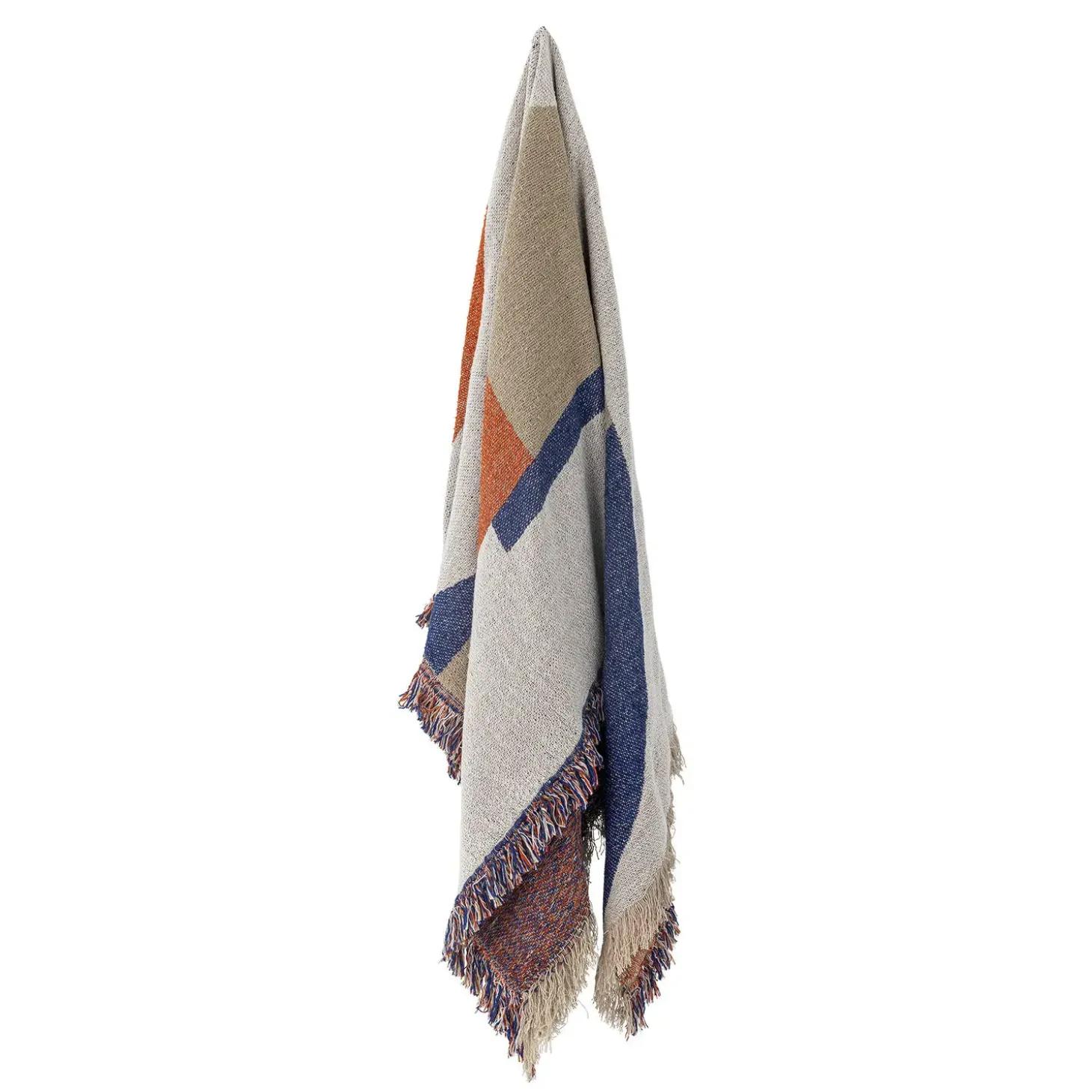 Bloomingville - Clarita Plaid, Orange, Genanvendt Bomuld