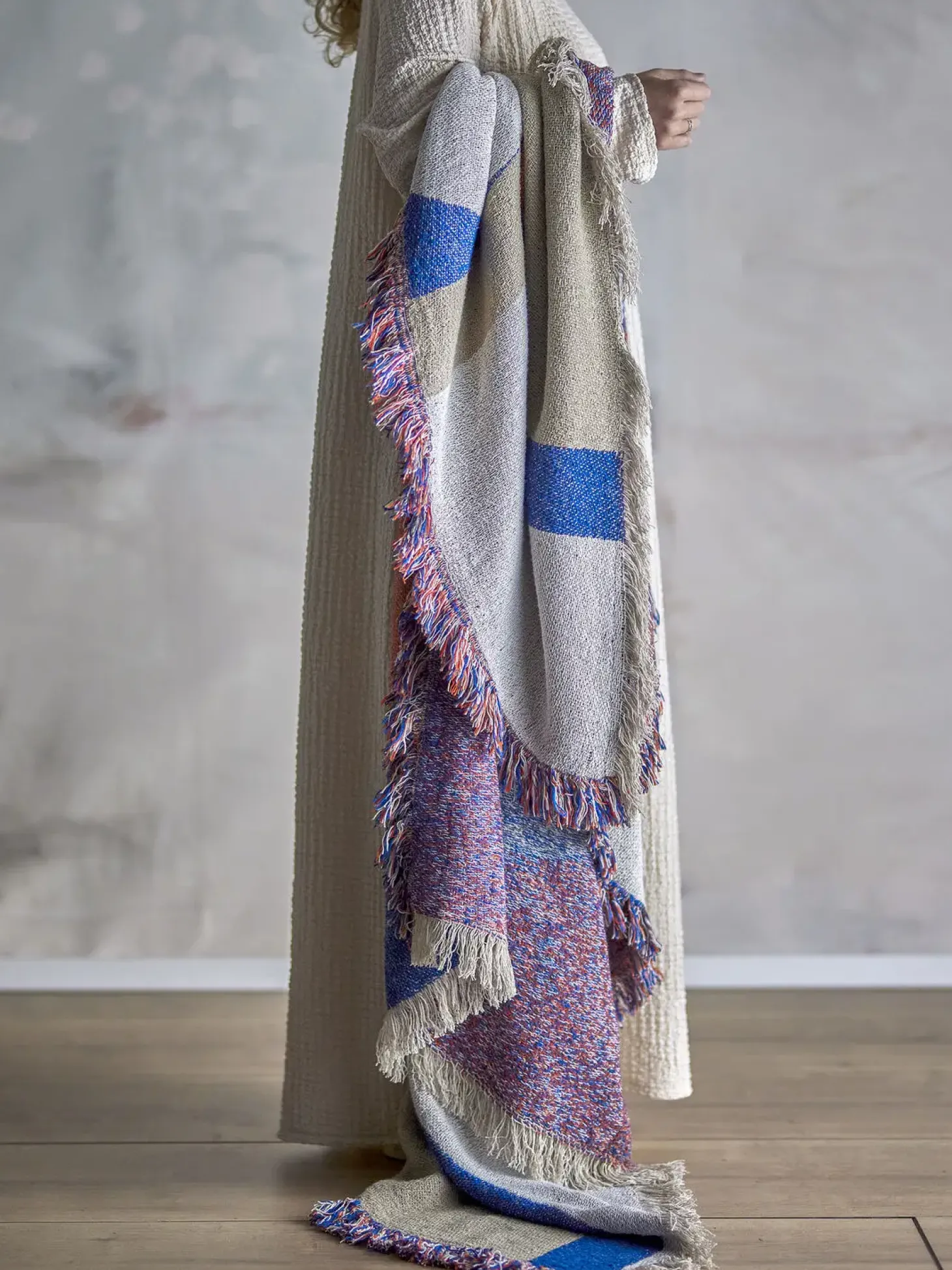 Bloomingville - Clarita Plaid, Orange, Genanvendt Bomuld