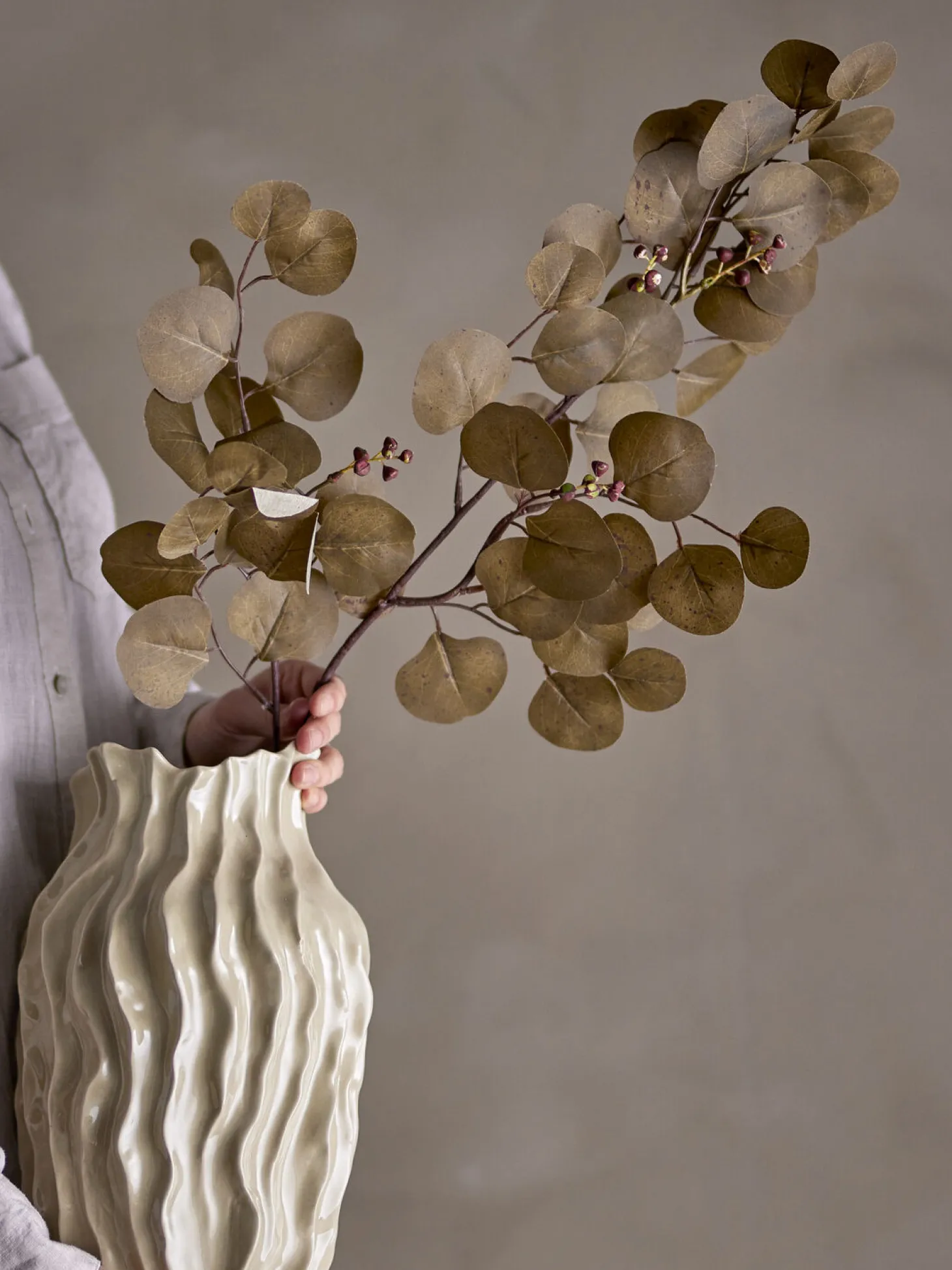 Bloomingville - Eucalyptus Kunstig stilk - Brun, Plastik