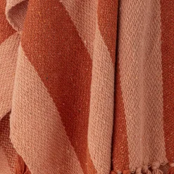 Bloomingville - Frello Plaid, Orange, Genanvendt Bomuld