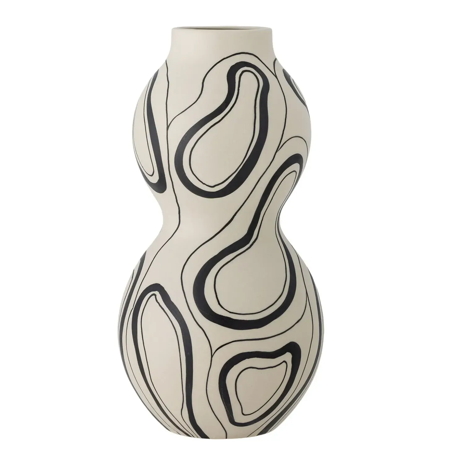 Bloomingville - Nicola Vase, Sort, Stentøj