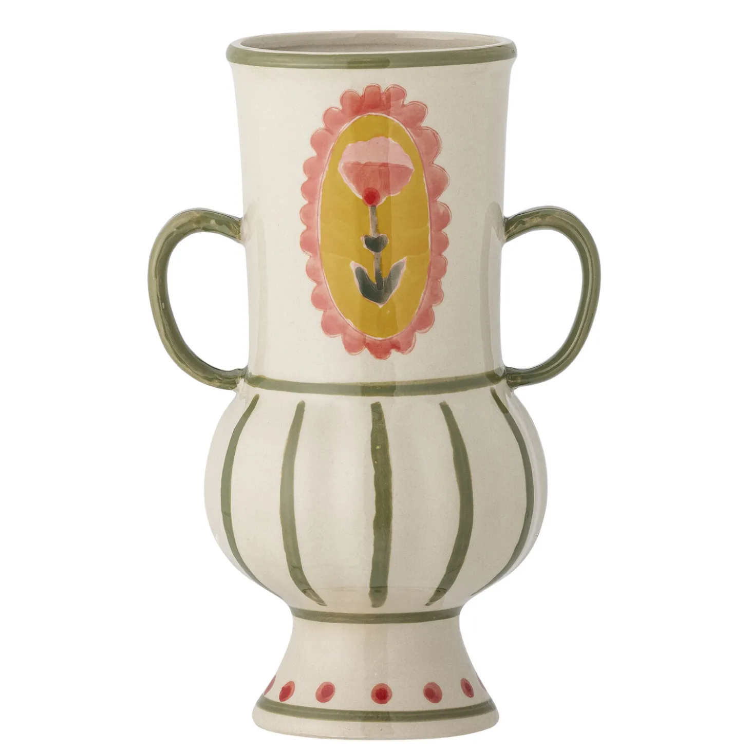 Bloomingville - Odina Vase, Grøn, Stentøj