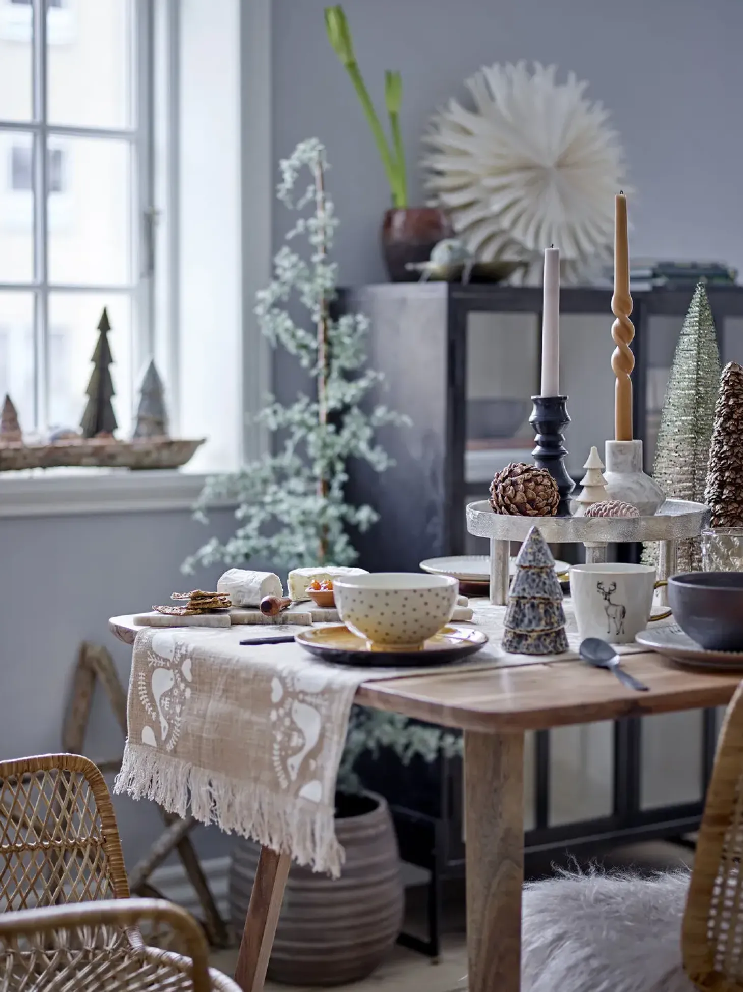 Bloomingville - Twist Stearinlys, Brun, Parafin, sæt med 2 styk