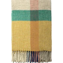 Burel Factory - Plaid - Waffle - Multicolor - Biogreen - 180 x 130 cm