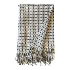 Burel Factory - Vintage plaid/tæppe - Mørkegrå mønstret - 180x130 cm