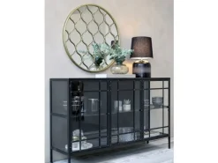 Chic Antique - Lampe i smoked glas med slibninger - Ø25,5