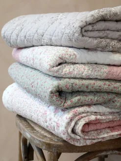 Chic Antique - Plaid - Blomstret Quilt - Lavender