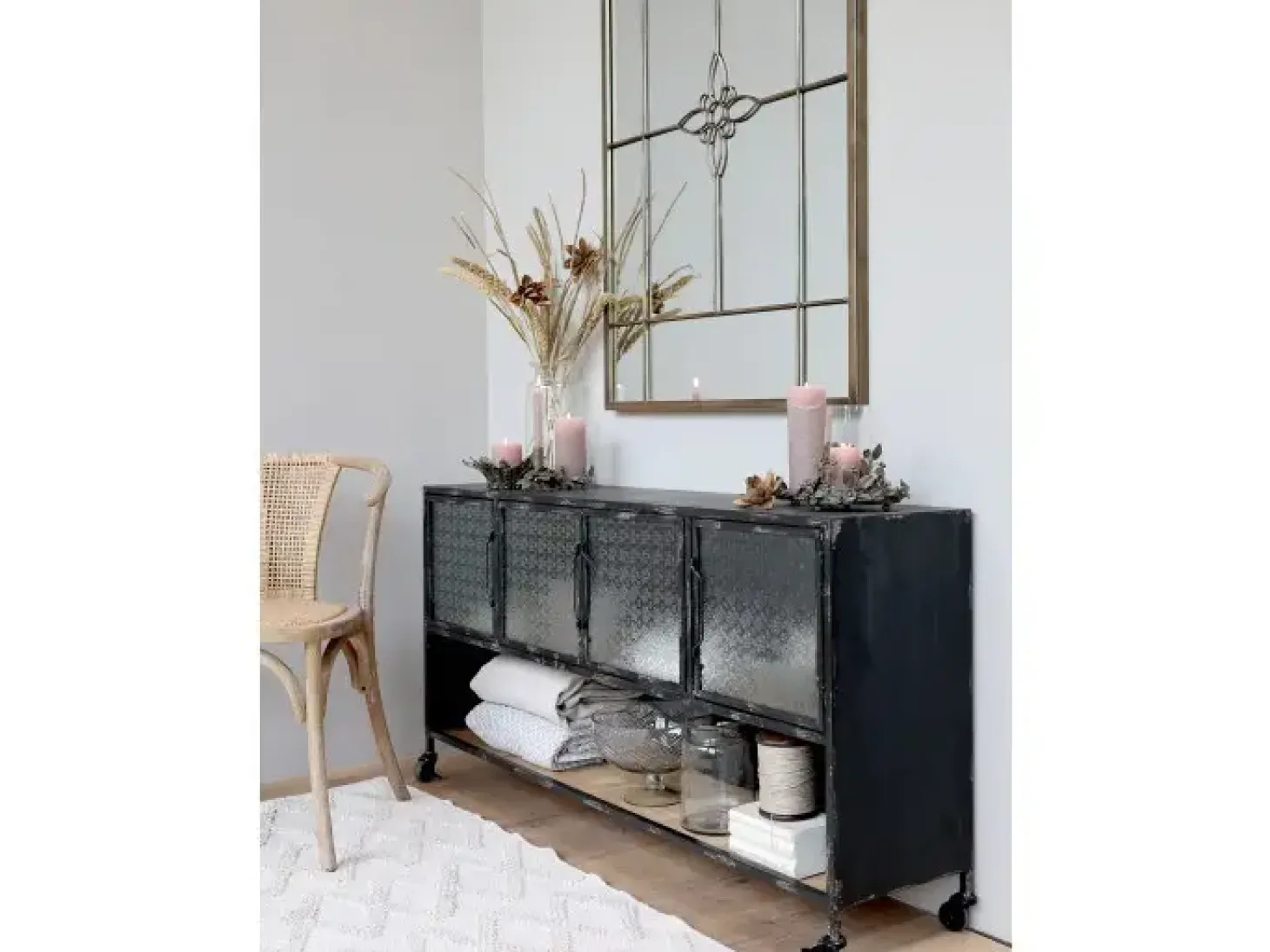 Chic Antique - Spejl med blomst - 120x80 cm