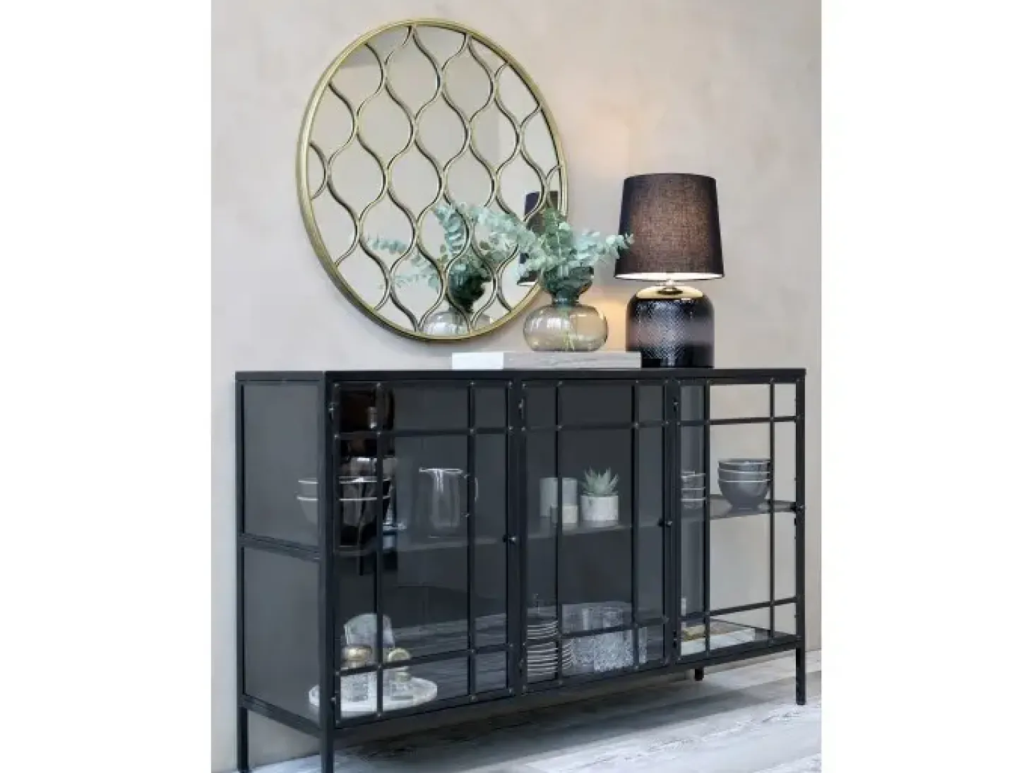 Chic Antique - Spejl med dekor - Ø 85 cm