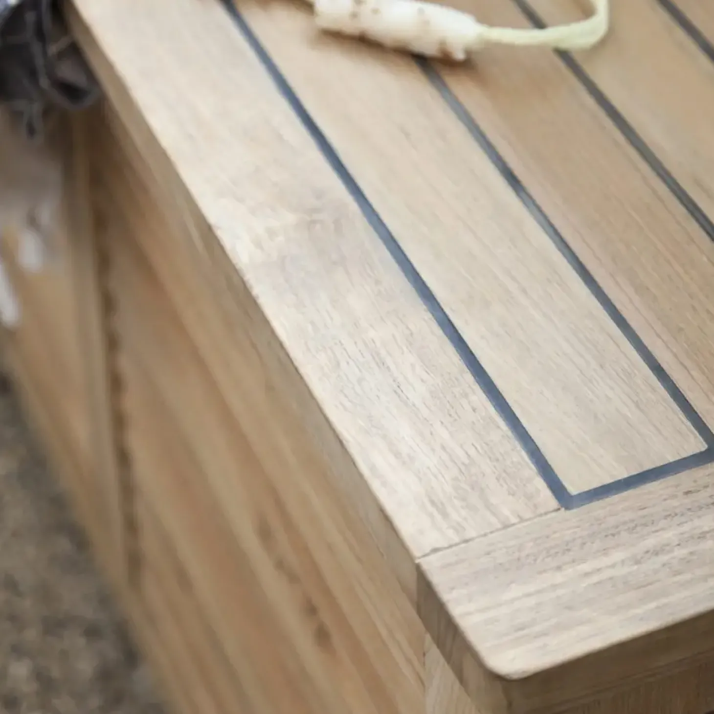Cinas - Opbevaringsbænk, Teak, 90x30x48 cm