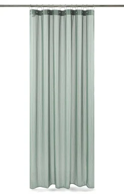 Compliments - Badeforhæng - Lines shower curtain w/eyelets 200 cm - Støvet grøn