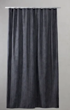 Compliments - Badeforhæng - Pine shower curtain w/tape 200 cm - Mørk grå