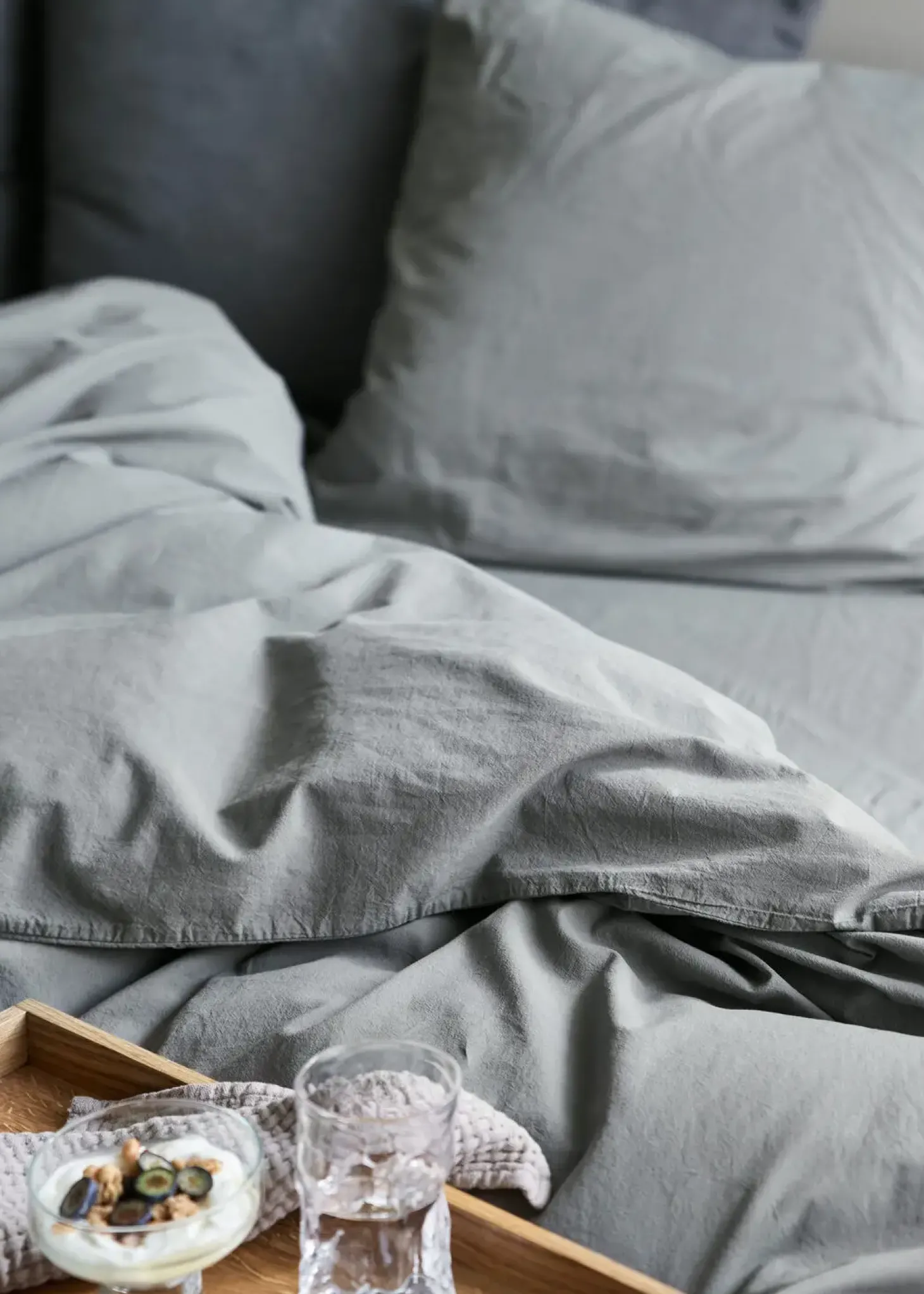 Compliments - Sengetøj - Stone Bed Linen 140x220/60x63 cm - Grå