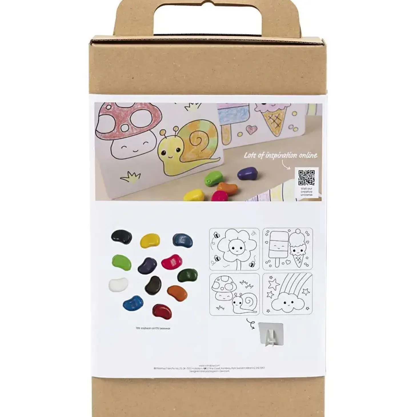 Creativ Company - DIY Kit Farvelægning, standardfarver, Tegneplade, 1 pk.