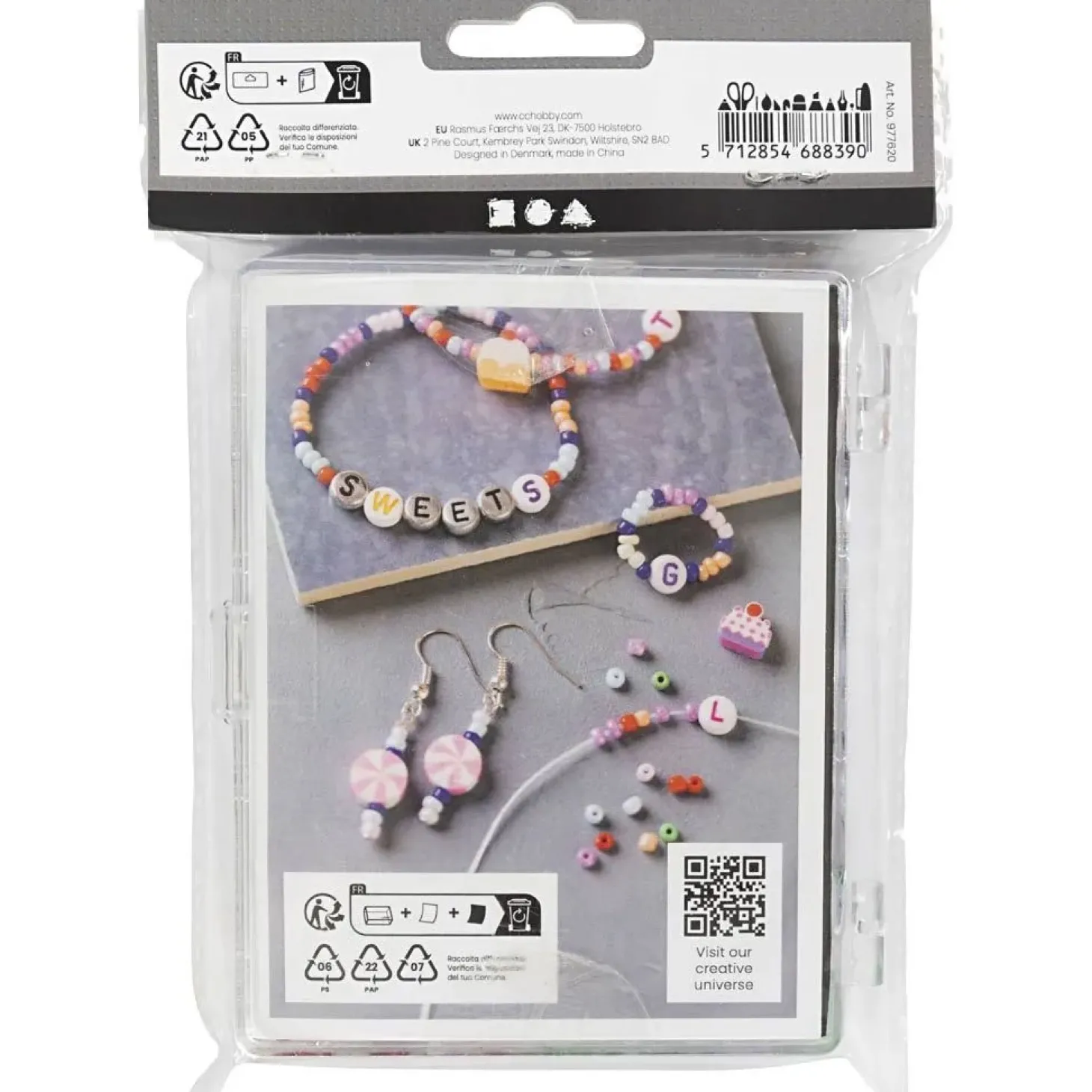 Creativ Company - DIY Mix Smykker, pastelfarver, Slikmix, 1 pk.