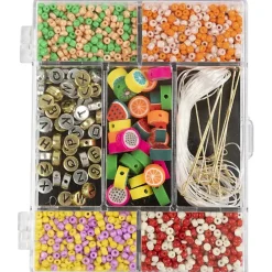 Creativ Company - DIY Mix Smykker, stærke farver, Frugtmix, 1 pk.