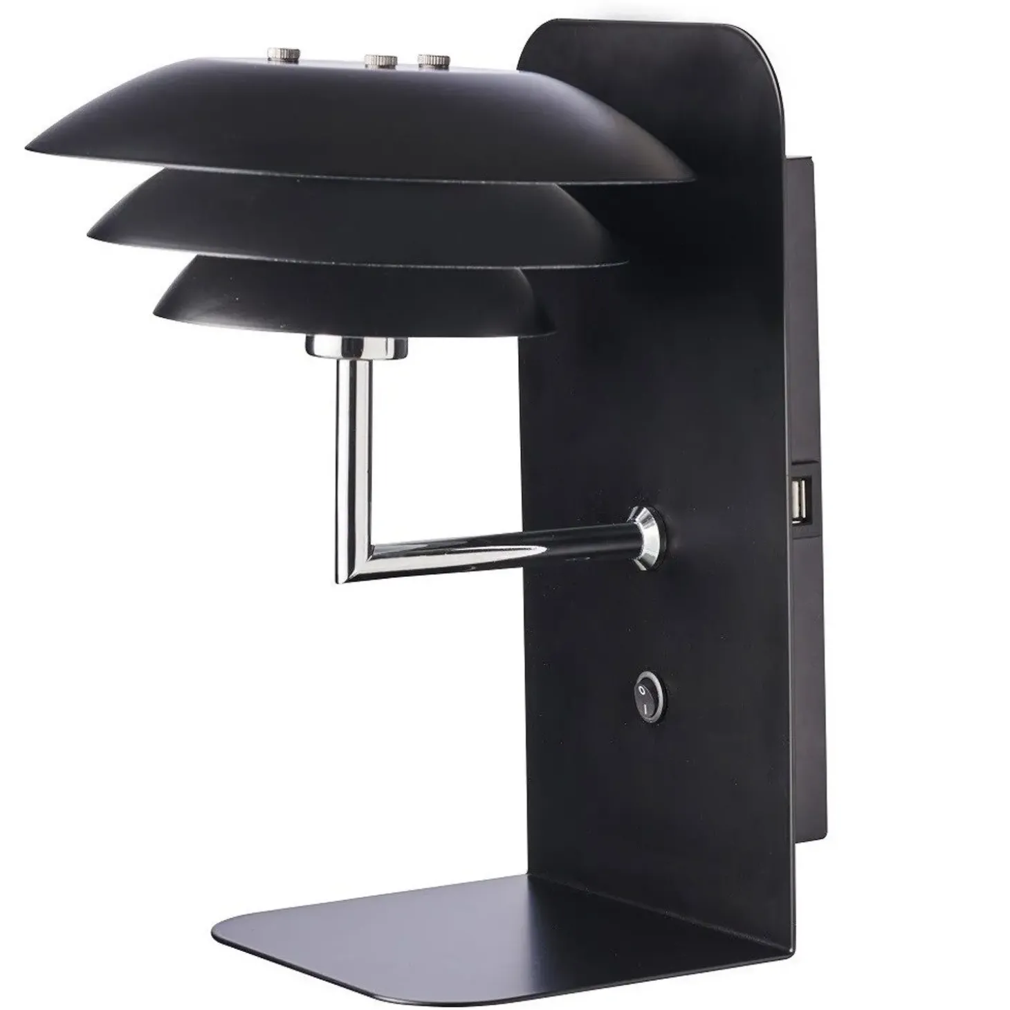 Dyberg Larsen - DL20 USB Hylde inkl. Lampe - Sort