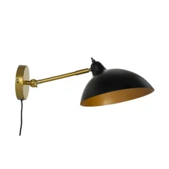 Dyberg Larsen - Væglampe - Futura Antik, Sort og messing, Ø: 26 cm