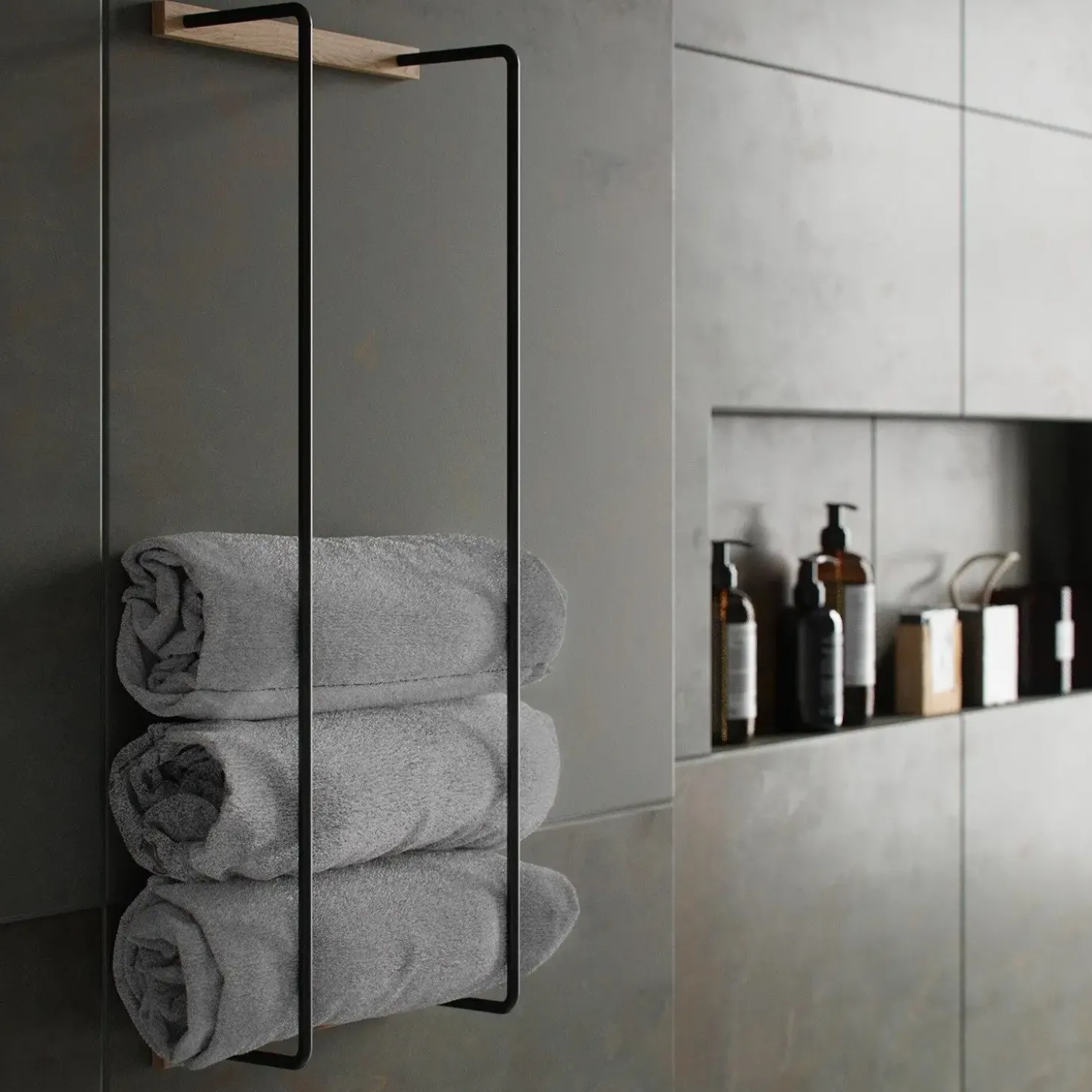 Ekta Living - Håndklædeholder - Towel Rack - Røget Eg