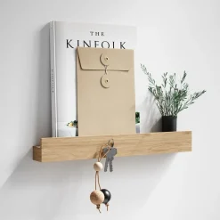 Ekta Living - Knivmagnet Hylde - Magnet Shelf - Nature Eg - 40 cm