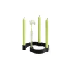 Ekta Living - Lysestage i læder - Belt 4 Candles - Sort læder