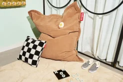 Fatboy - Teddy pude - Chess Black Ecru - sort ternet - 50x50 cm
