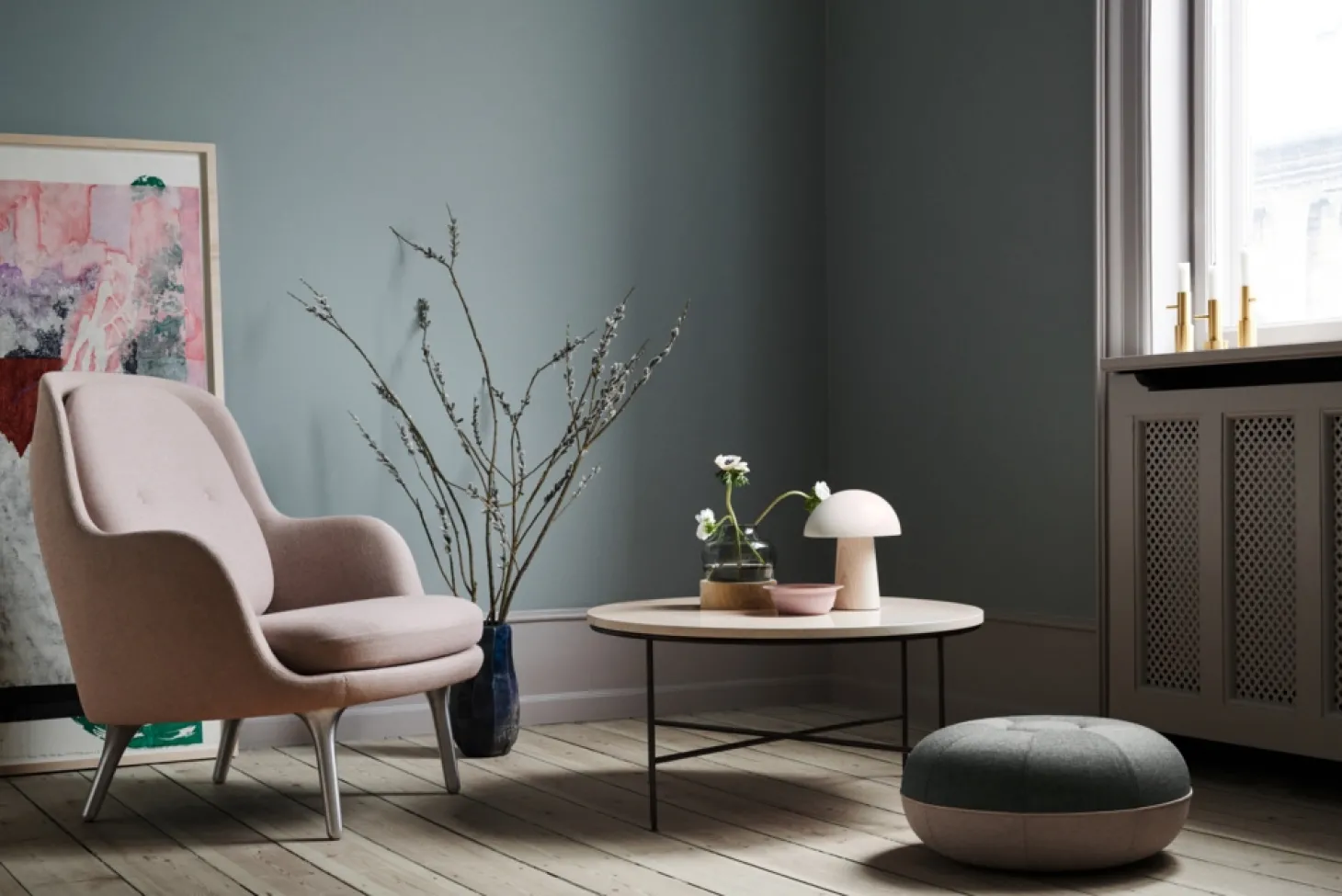 Fritz Hansen - Bordlampe - Night Owl - Hvid/Ask