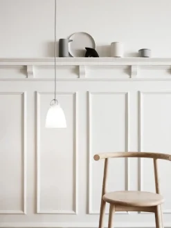 Fritz Hansen - Loftlampe - Caravaggio Opal - P1 Small - Silver ledning 3m