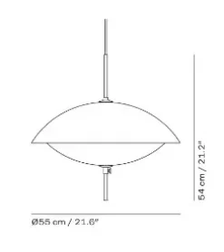 Fritz Hansen - Loftlampe - Clam - Opal/Messing - Ø55