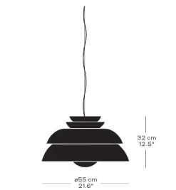 Fritz Hansen - Loftlampe - Concert - Sort - P3 Large