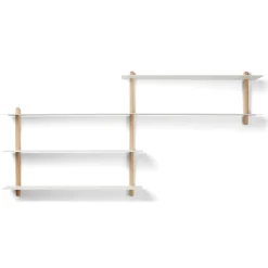 Gejst - NIVO B væghylde - Hvid - Lys Eg - 59x118x15 cm