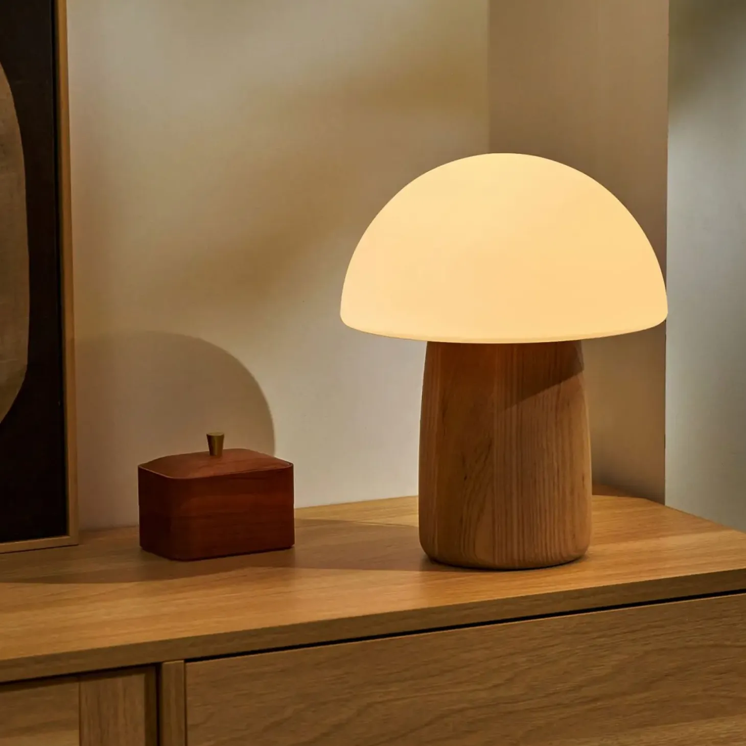 Gingko - Alice Mushroom Lamp - Large - White Ash Wood