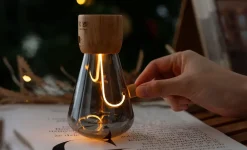 Gingko - Bordlampe - Opal Drift Light - Valnød