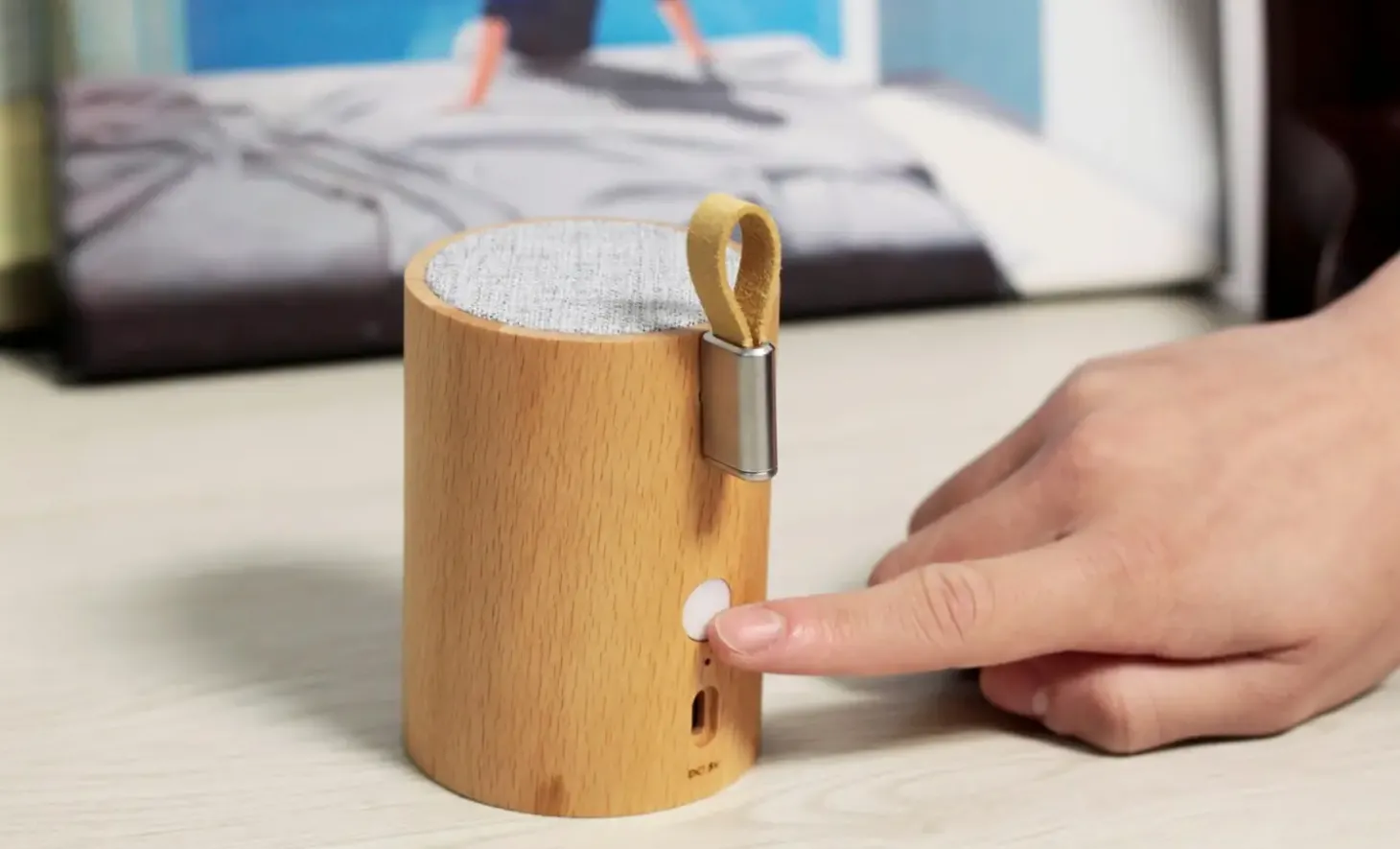 Gingko - Drum Light Bluetooth Speaker Natural Bamboo Wood