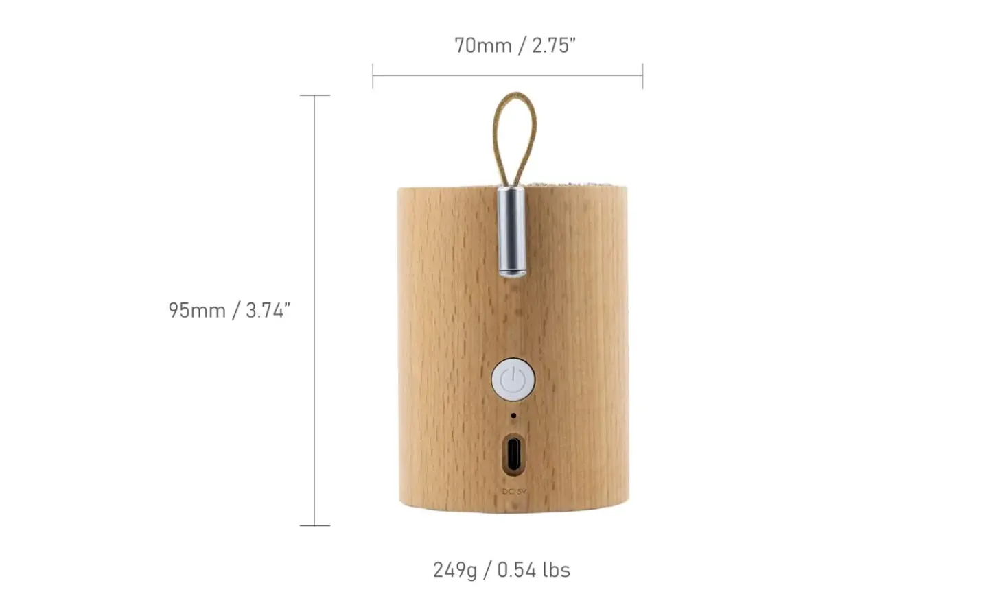 Gingko - Drum Light Bluetooth Speaker Natural Beech Wood