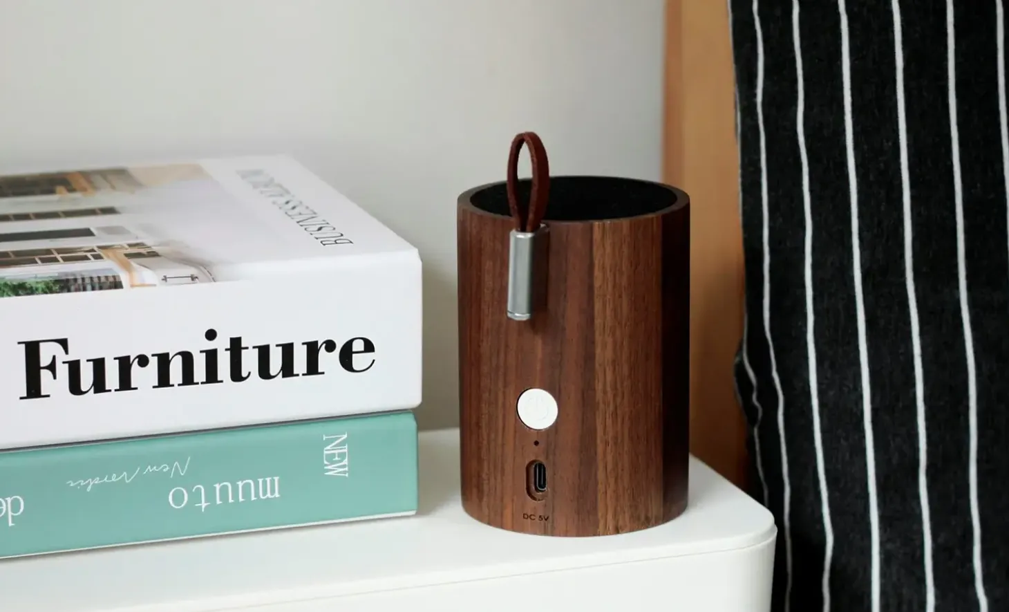Gingko - Drum Light Bluetooth Speaker Natural Walnut Wood