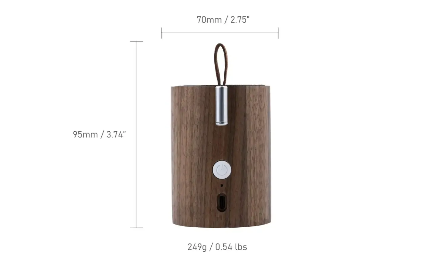 Gingko - Drum Light Bluetooth Speaker Natural Walnut Wood