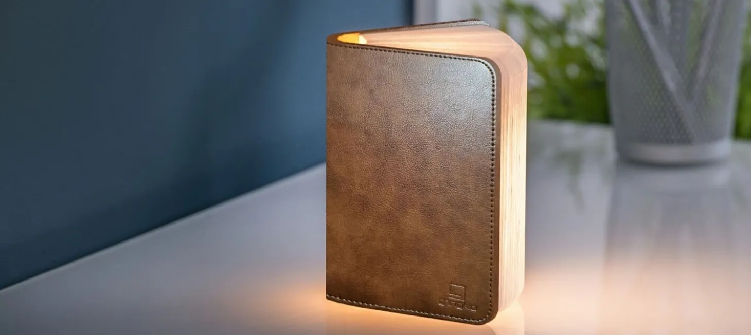 Gingko - LED Smart Booklight - Brown Leather - Mini