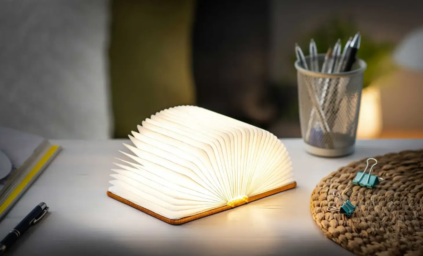 Gingko - LED Smart Fabric Booklight - Harmony Orange - Mini